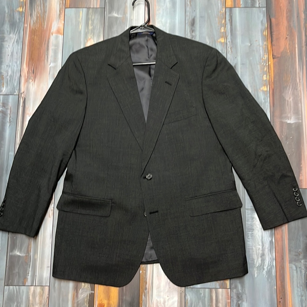 Mens Brooks Brothers brooksease suit jacket charcoal gray 40R
